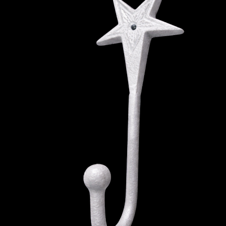 Handcrafted Metal Star Top Wall Hook Decorative Utility